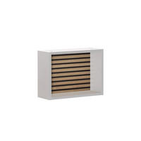 WANDREGAL Zebra 30x40x16 cm 1x Würfelregal Akustikpaneele Eiche/Weiß - Weiß, Holz (40/30/16cm) - PROREGAL