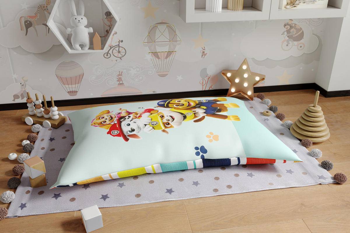 KINDER-SITZSACK - Paw Patrol_2 - Türkis/Weiß, Textil (100/25/135cm) - Green Bean