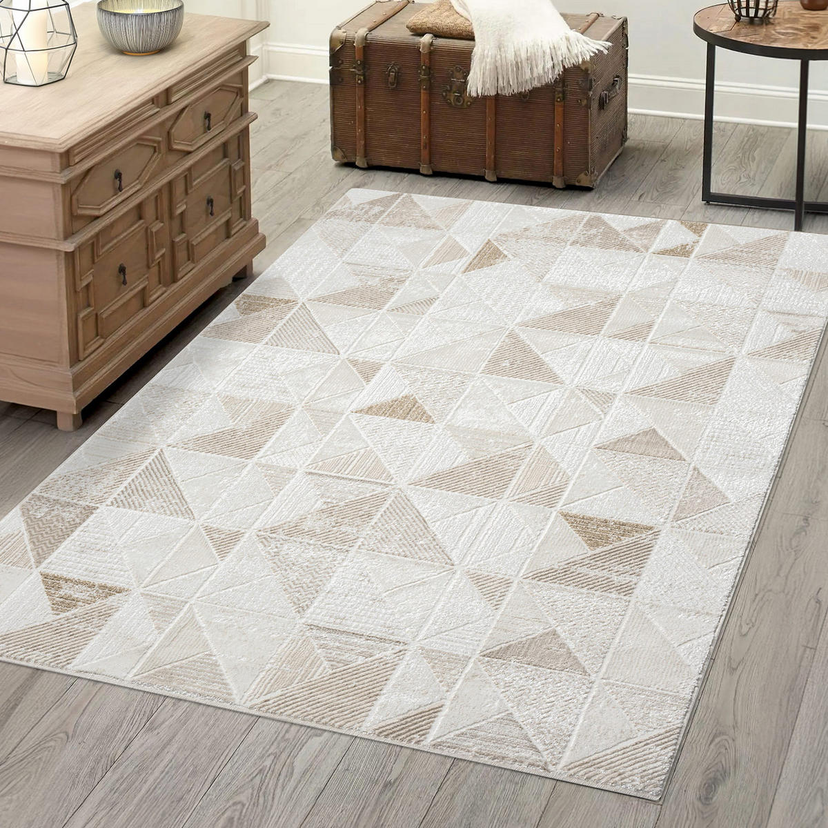 KURZFLOR-TEPPICH Antik 231 Creme 120x170 cm - Creme, Textil (120/170cm) - carpet city