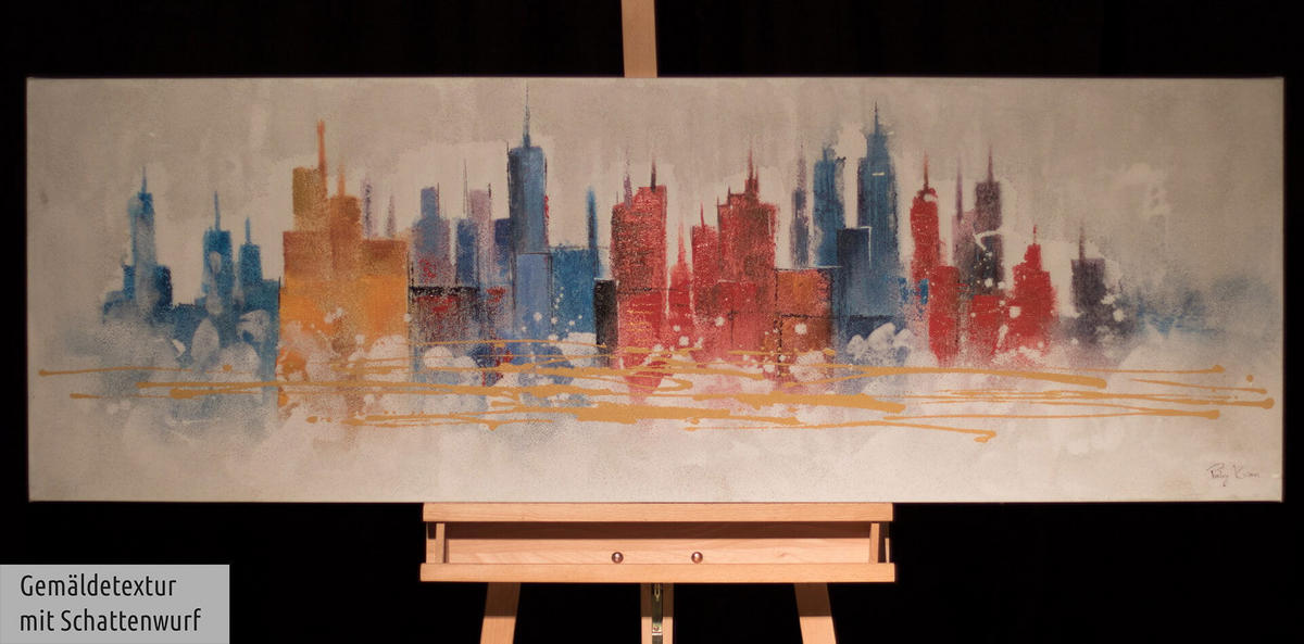 ACRYLBILD HANDGEMALT 150/50 cm - Multicolor, Holz/Textil (150/50cm) - KUNSTLOFT