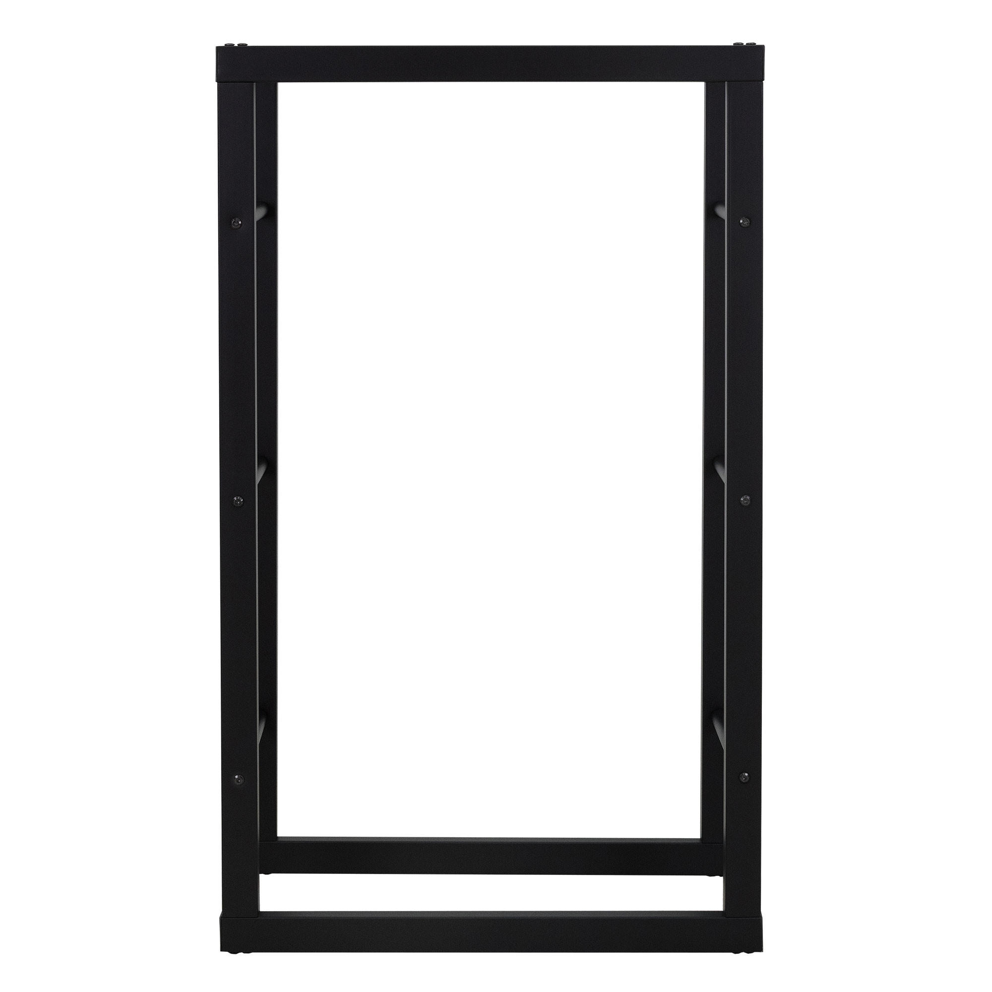 KAMINHOLZREGAL - Schwarz, Metall (25/100/60cm) - ML-DESIGN