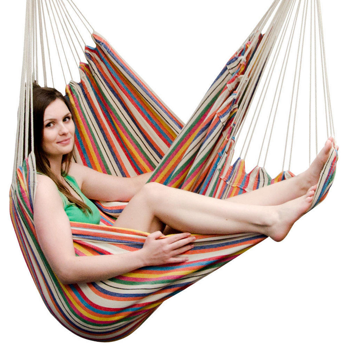 XXL-HÄNGESESSEL bis 150kg, 185/130 cm Multicolor - Multicolor, Textil (130/155/185cm) - Amanka