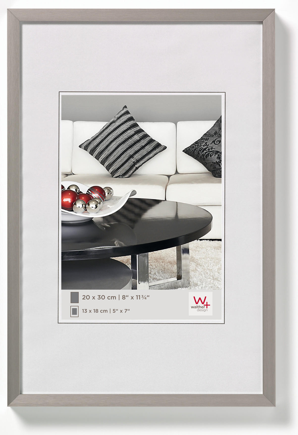 walther design Bilderrahmen Edelstahl 71.5x101.5x1.8 cm