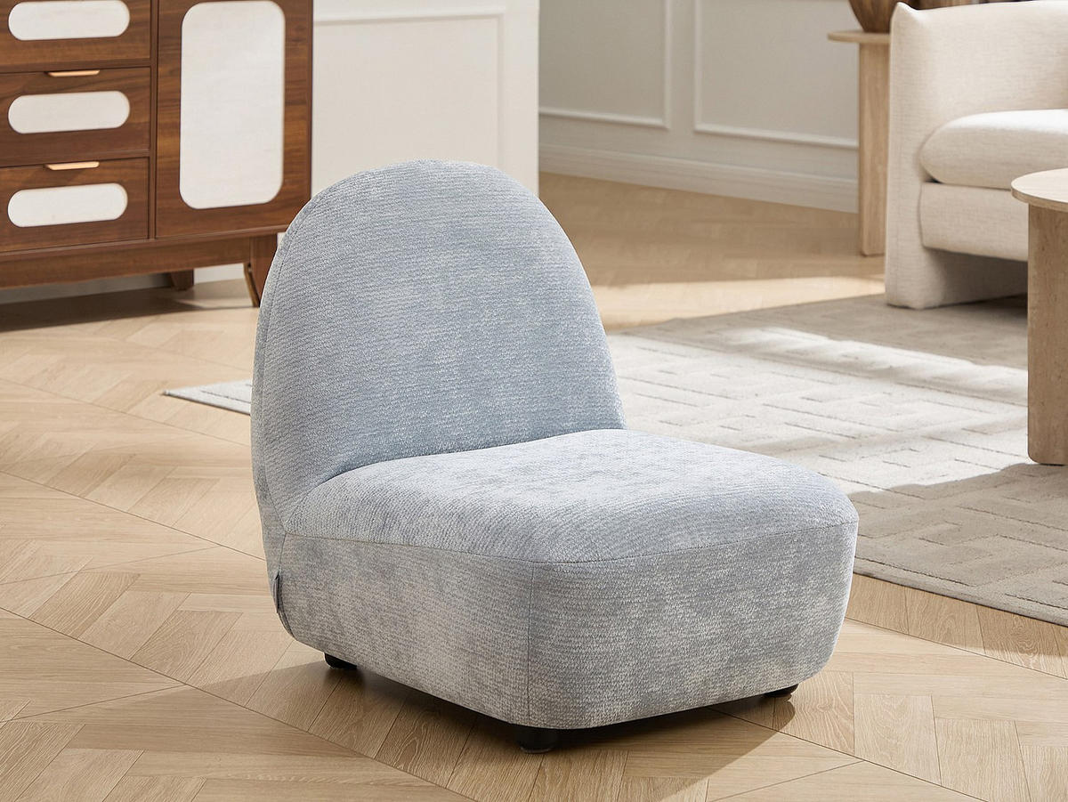 SESSEL mit gerader Rückenlehne - 1 Person - Stoff - Hellblau - - Hellblau, Textil (52.5/58.5/60.5cm) - Vente-Unique