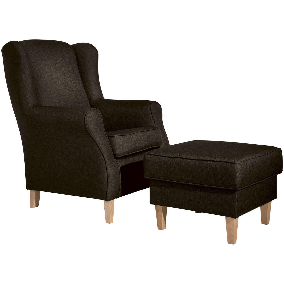 OHRENSESSEL Karlen Bezug Flachgewebe Buche natur / braun - Buchefarben/Braun, Kunststoff (86/103/77cm) - 58aufmkessel