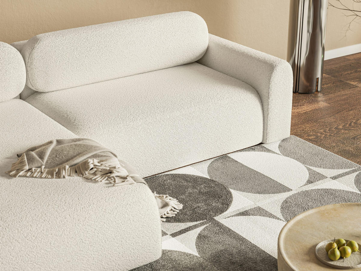 ECKSOFA Lome L mit Schlaffunktion, Weiß - Weiß, Textil (286/185cm) - Fedve