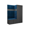 GARDEROBEN-SET Orion III - Blau/Graphitfarben, Holzwerkstoff/Kunststoff (158/186/46cm) - MIRJAN24