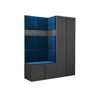 GARDEROBEN-SET Orion III - Blau/Graphitfarben, Holzwerkstoff/Kunststoff (158/186/46cm) - MIRJAN24