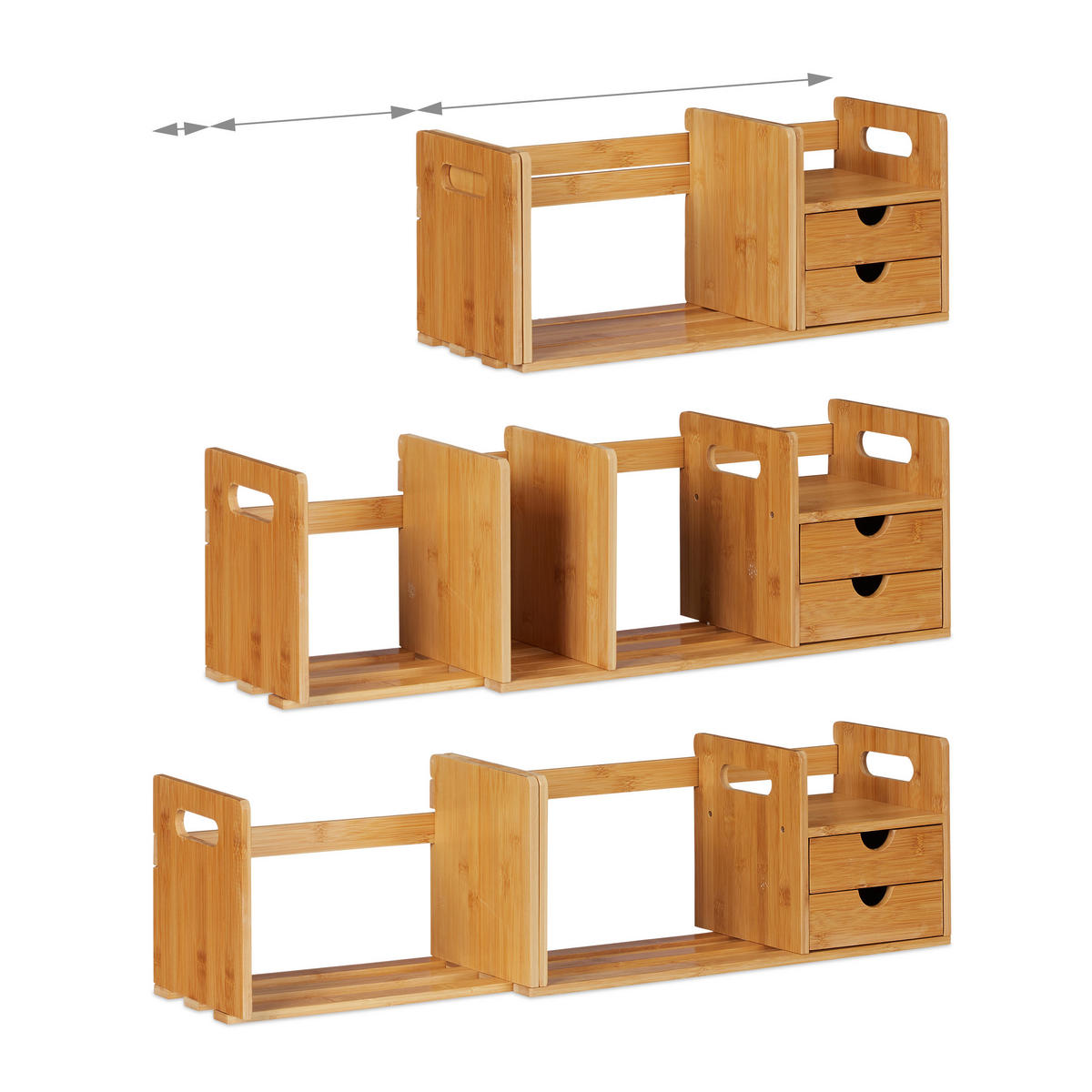 SCHREIBTISCHORGANIZER - Hellbraun, Holz (19/80.5/21cm) - Relaxdays