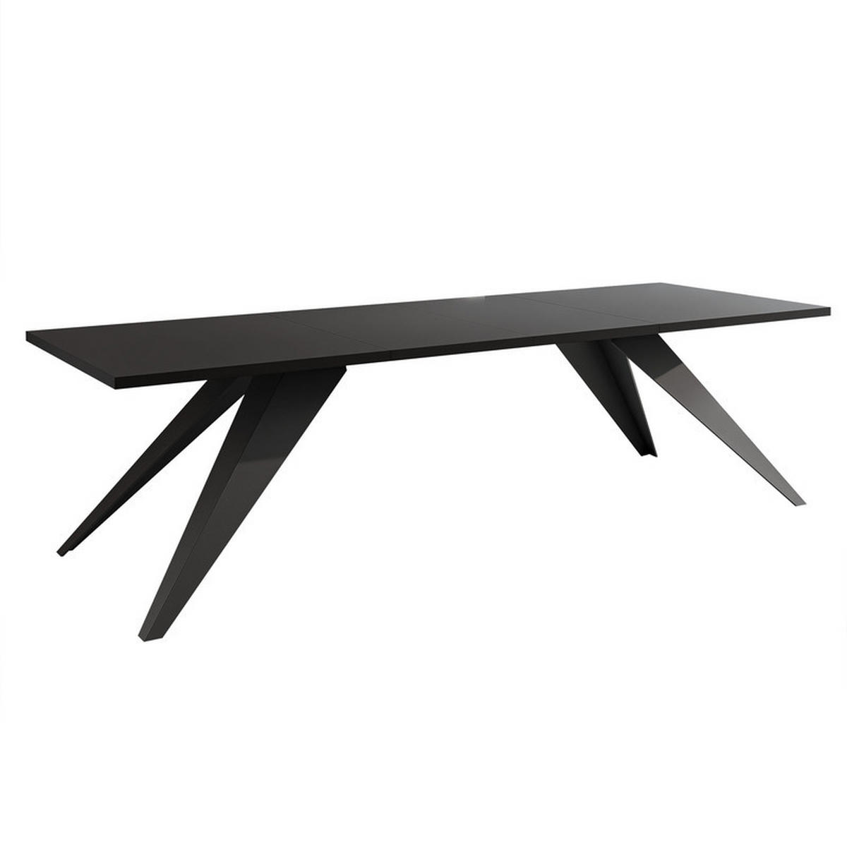 AUSZIEHTISCH XANDRO 160/90/76 cm mit Metallgestell, Schwarz - Schwarz, Holzwerkstoff/Metall (90/160/76cm) - Idohome