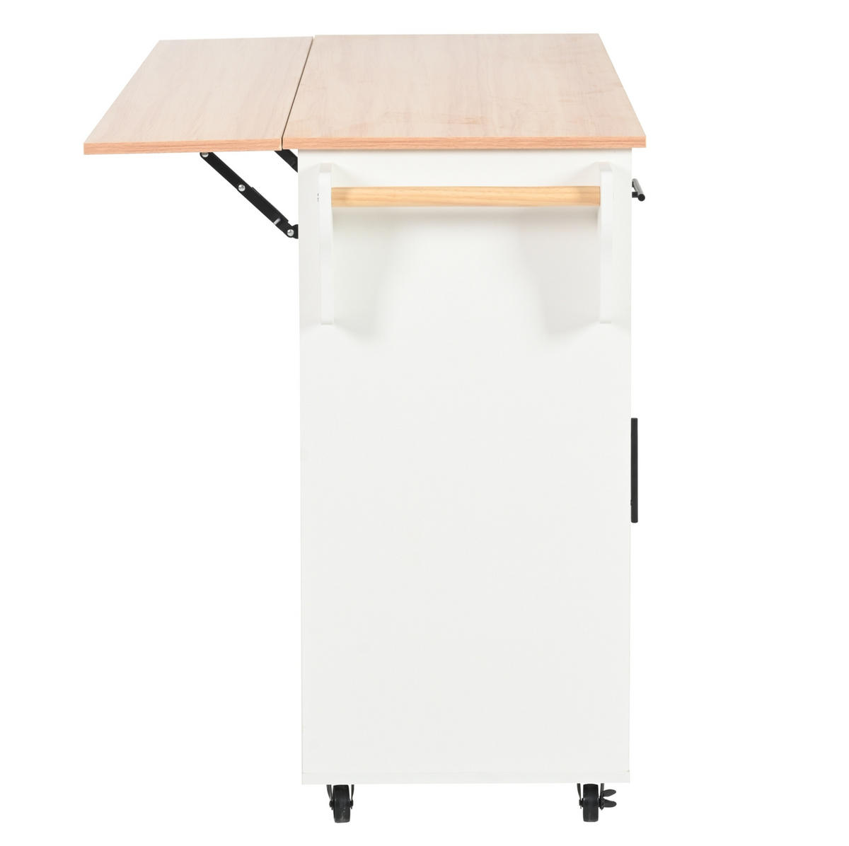 KÜCHENINSEL 139/91,5/46(71) cm Weiß aus MDF mit klappbarer Tischplatte - Weiß, Holzwerkstoff (46/91.5/139cm) - OKMYHOME