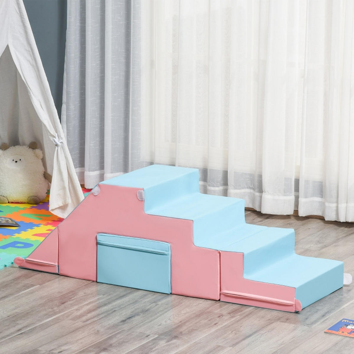 KONSTRUKTIONSSPIELZEUG Bauset Blau - Pink, Leder (49/47/147cm) - Korfee