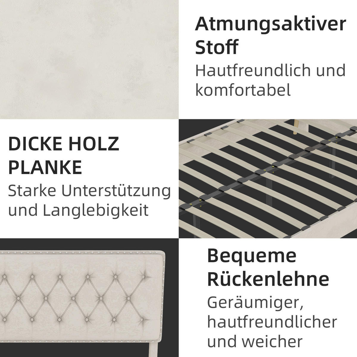 POLSTERBETT 160/200 cm in Beige Samt mit Stauraum unter dem Bett - Beige, Holzwerkstoff/Textil (160/200cm) - WISHDOR