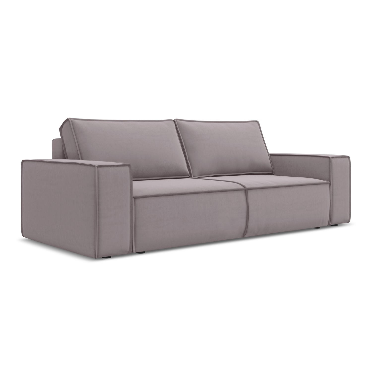 3-SITZER SOFA mit Schlaffunktion Samt Stoff Violett - Lila/Flieder, Kunststoff/Textil (255/85/105cm) - LaMiaSofa