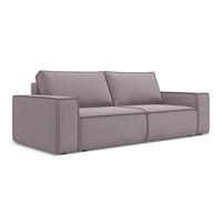 3-SITZER SOFA mit Schlaffunktion Samt Stoff Violett - Lila/Flieder, Kunststoff/Textil (255/85/105cm) - LaMiaSofa