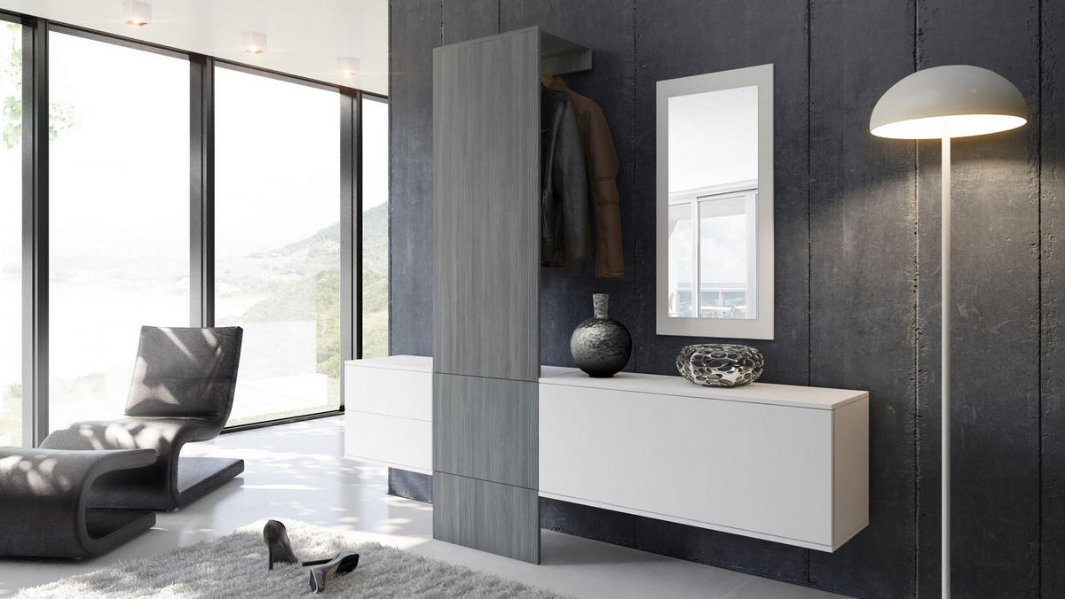 GARDEROBE Carlton Paneel in Avola-Anthrazit - Anthrazit, Holzwerkstoff (208/193/35cm) - Vladon