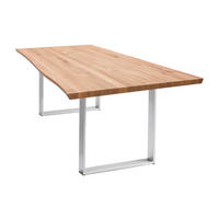 ESSTISCH Massiv Danyette 180 x 90 x 74 Esszimmertisch Holz massiv Wildeiche geölt/Edelstahl gebürstet - Naturfarben, Holz (180/90/74cm) - 58aufmkessel