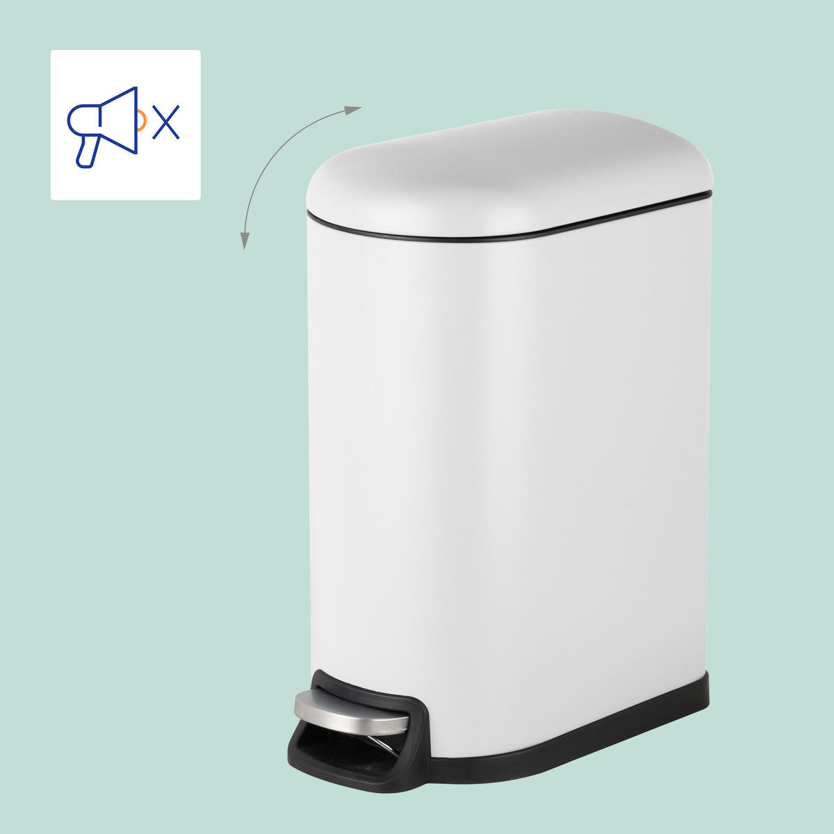 MÜLLEIMER - Weiß, Kunststoff/Metall (18.5/39/39cm) - Relaxdays