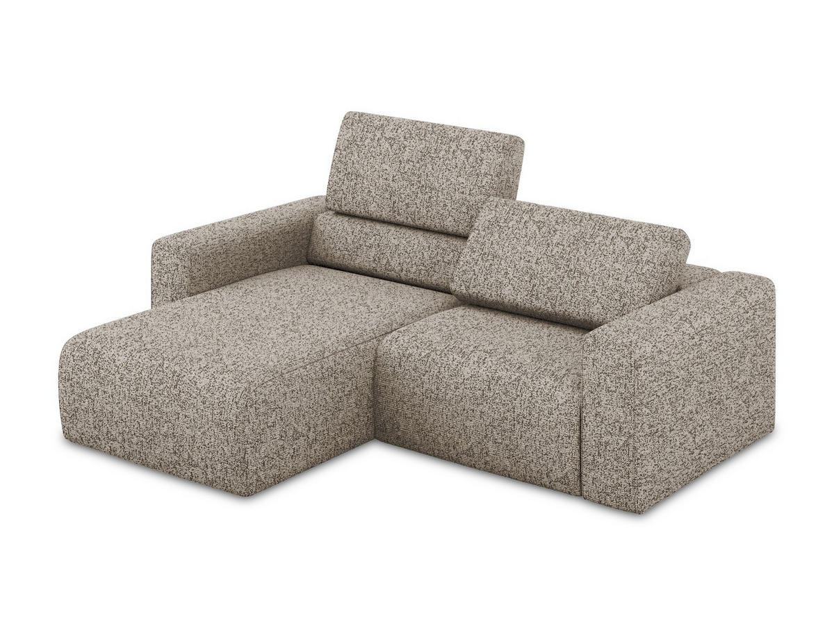 ECKSOFA Links Strukturstoff Stoff Beige - Beige/Gelb, Kunststoff/Textil (167/224cm) - Makamii