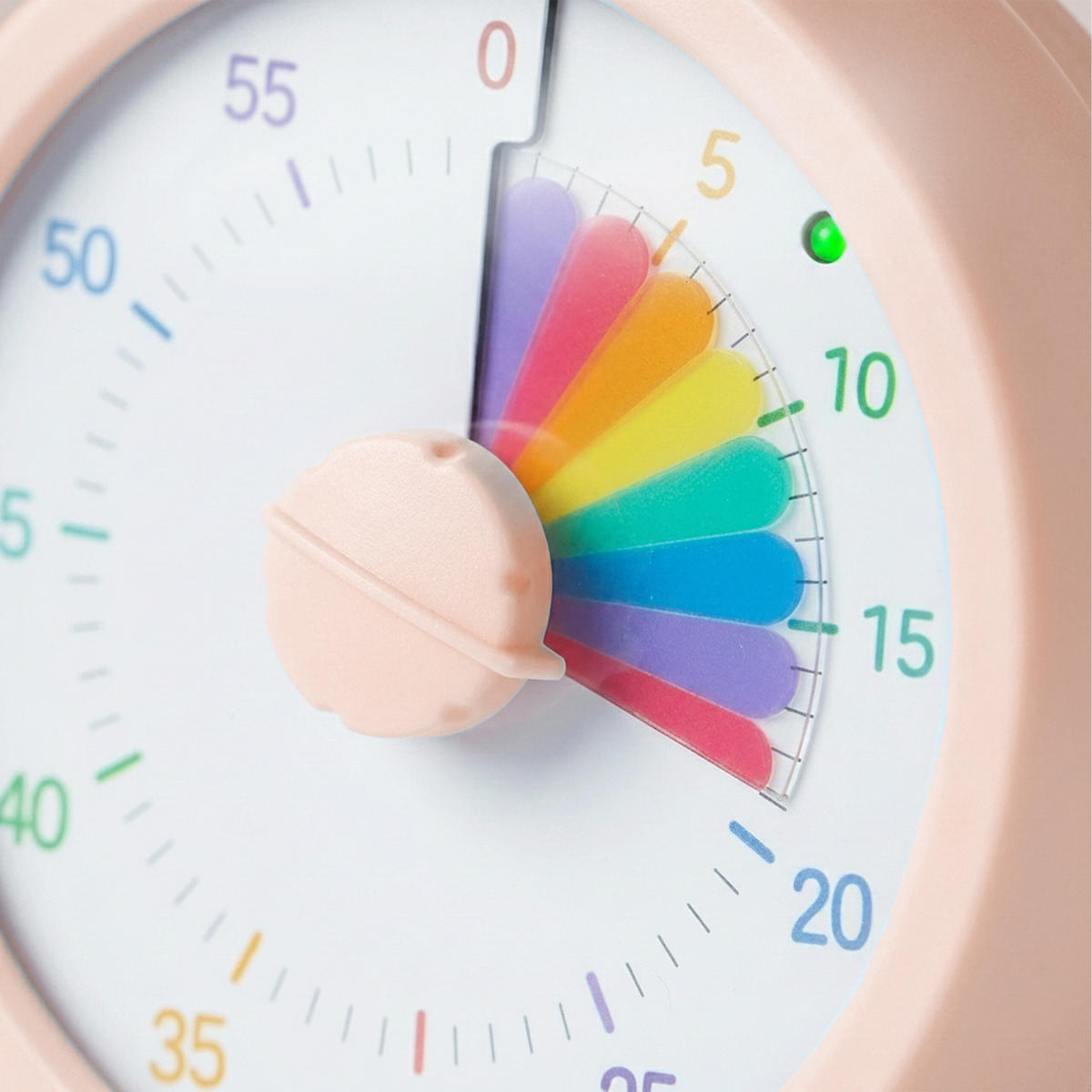 TIMER rosa regnbågsmönster 60 min plast - Pink, Plast (9/9.5/4.5cm) - Relaxdays