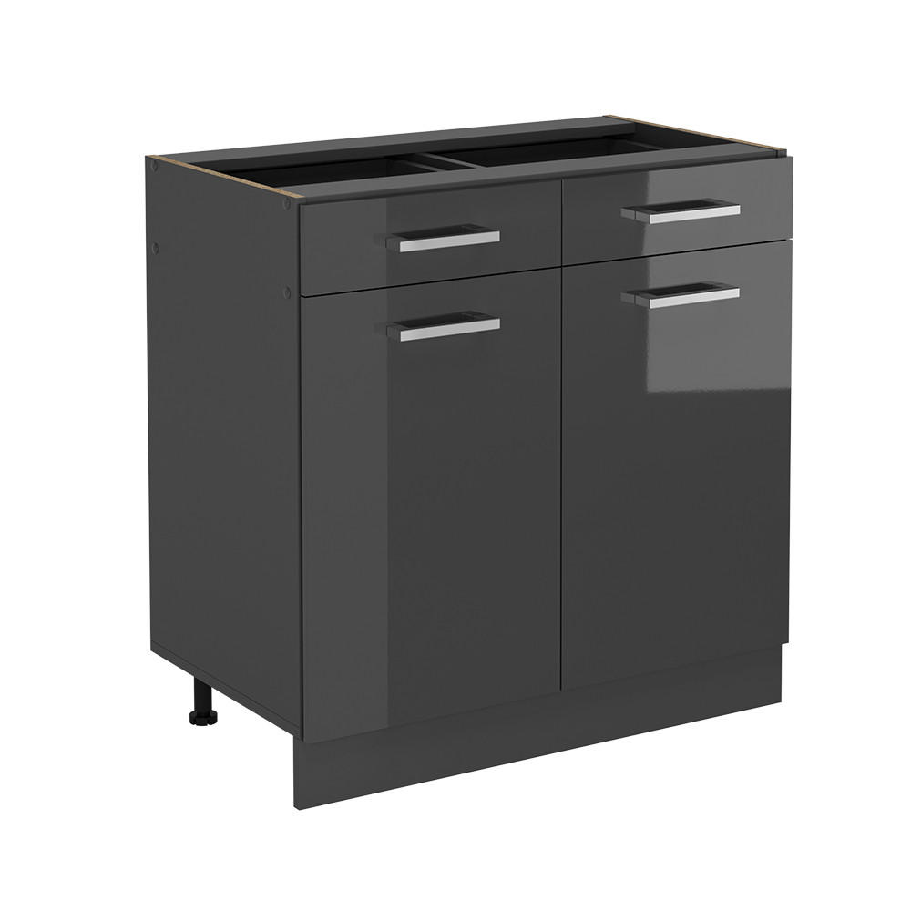 KÖKSUNDERSKÅP R-Line Antracit högblank 80 cm utan bänkskiva Svart högglans, Antracit 81.6/80/46 cm