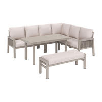 GARTEN Essgruppe 8-Sitzer 235×184×77.5 cm Industriestil, beige - Beige, Textil