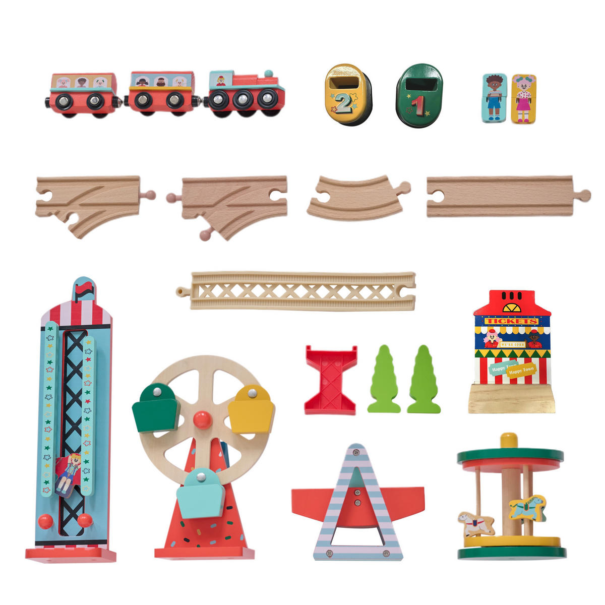 EISENBAHN Spieltisch mit 6 Mini-Spielen & Aufbewahrung, Mehrfarbig, 30cm - Multicolor, Holzwerkstoff (47/62cm) - Teamson Kids