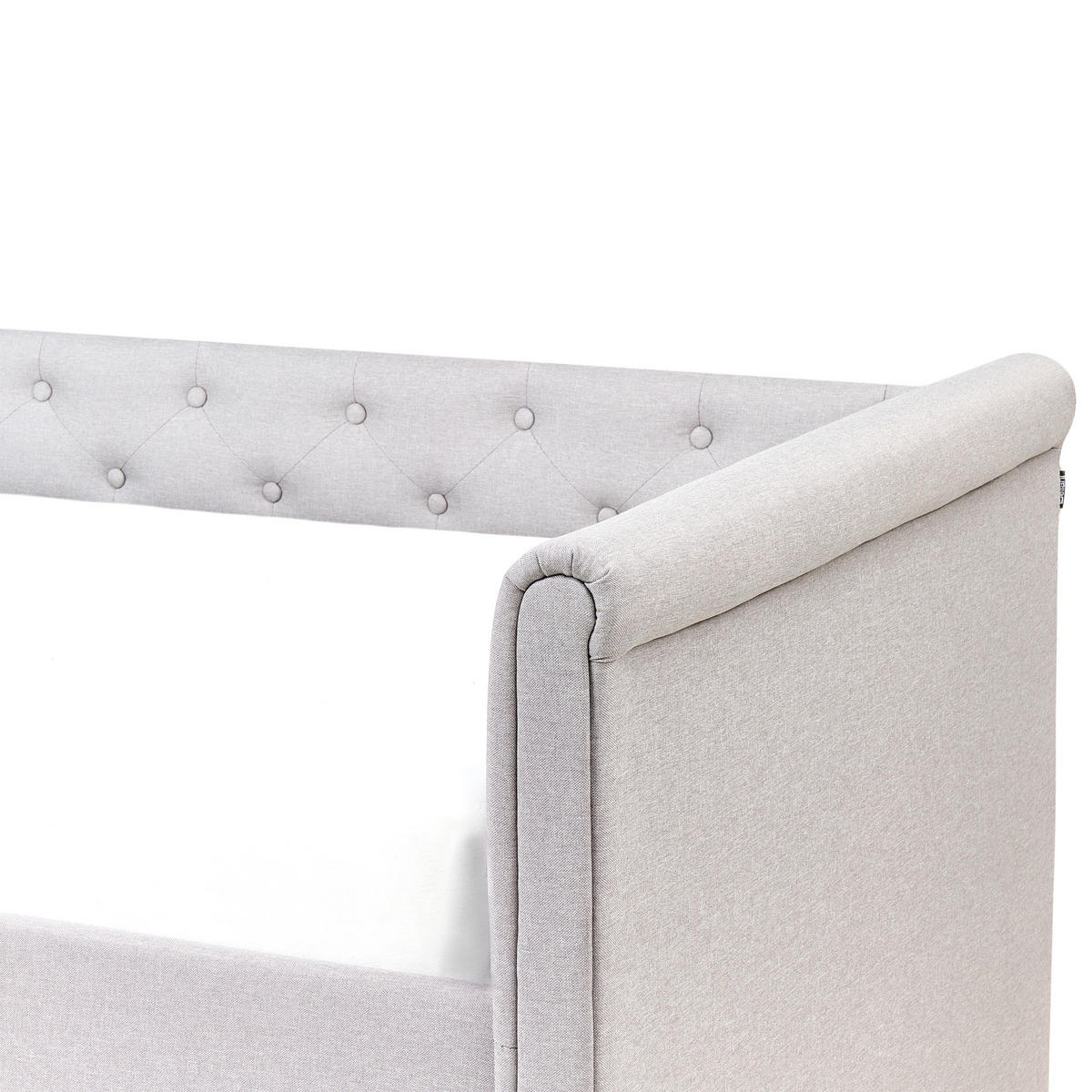 TAGESBETT 90/200cm Hellgrau Libourne - Hellgrau, Textil (90/200cm) - Beliani