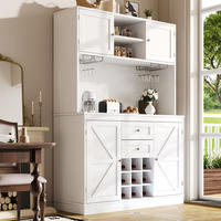 KÜCHENSCHRANK 120x40x188 cm, 4 Türen, 2 Schubladen, Weinregal, Weiß - Weiß, Holzwerkstoff (120/188/40cm) - FOHERE