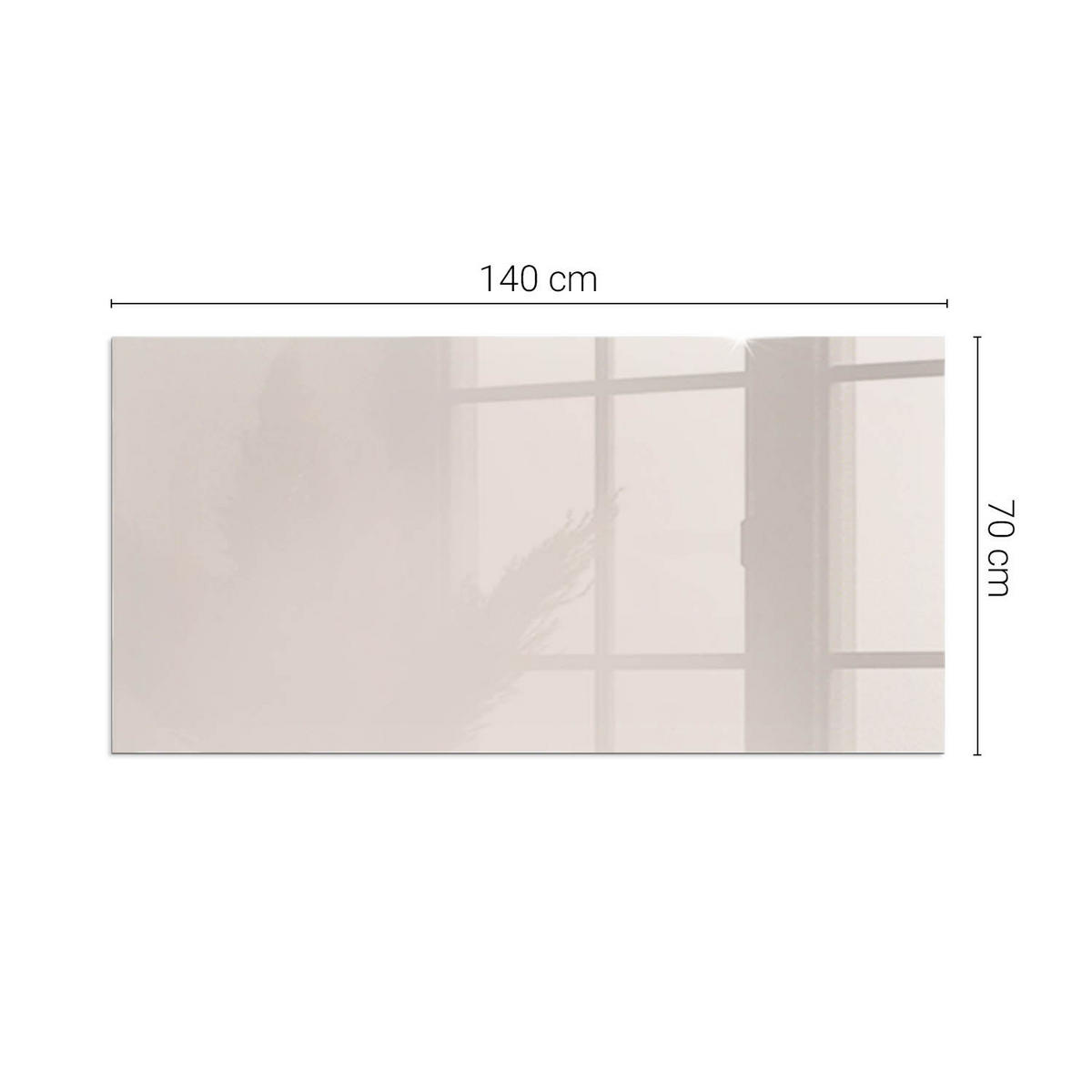 GLASPLATTE für Kamin 140x70 cm Beige - Beige, Glas (140/70/0.4cm) - ArtPrintCave