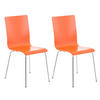 BESUCHERSTUHL Apeldoorn - 2er Set orange - Orange, Holz (43/87/47cm) - TPFLiving