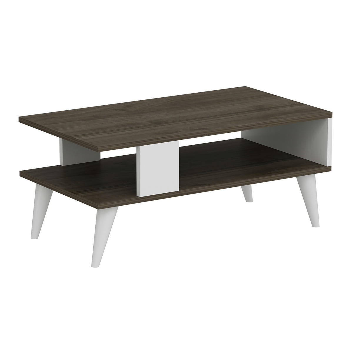 COUCHTISCH Lycksele 90/45/40 - Walnussfarben, Holzwerkstoff/Kunststoff (45/90/40cm) - [en.casa]