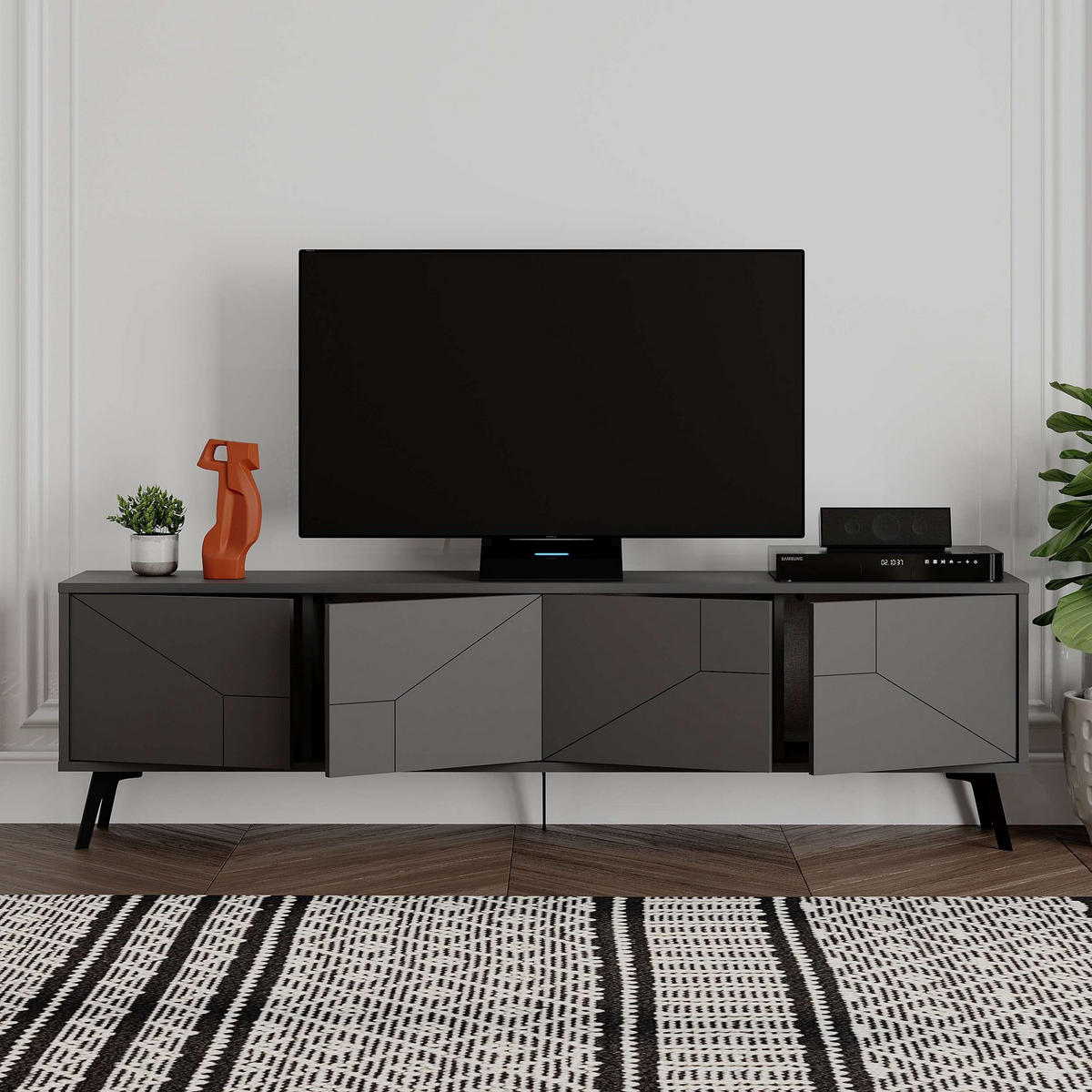 TV-MÖBEL Dune Anthrazit - Anthrazit, Holz (180/50/29cm) - Habitat Garten