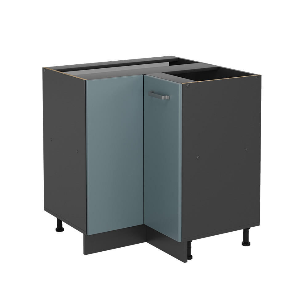 ECKUNTERSCHRANK R-Line Blau-Grau 75.6 cm ohne AP - Anthrazit/Blaugrau, Holzwerkstoff (75.6/81.6/46cm) - Vicco