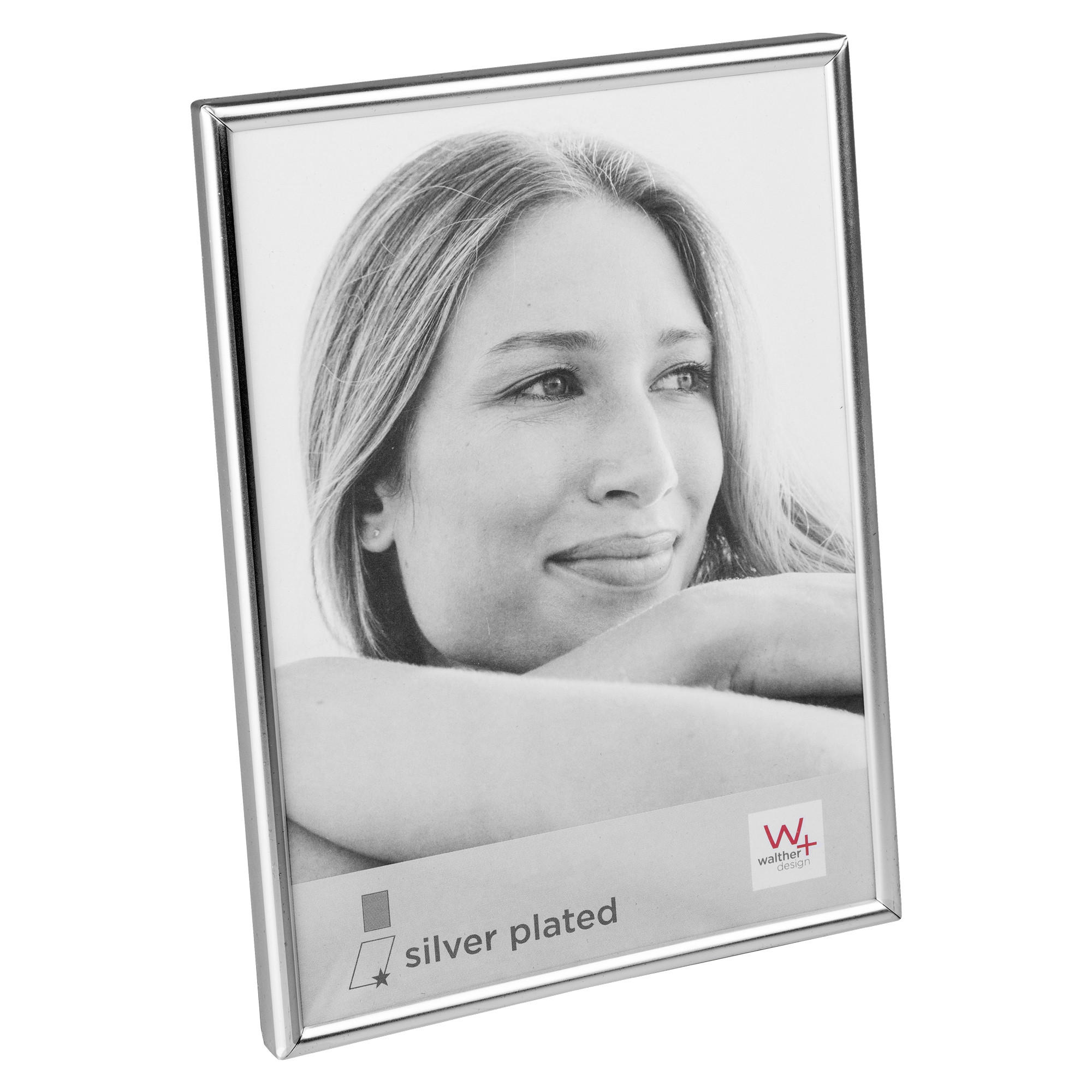 BILDERRAHMEN Chloe 18x24 cm, silber - Silberfarben, Metall (19.3/25.3/1cm) - walther design