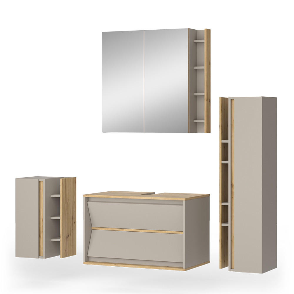 KOUPELNOVÝ NÁBYTEK Edelin Kašmír - kašmírová/světle šedá, kompozitní dřevo (80/50/45cm) - Vicco