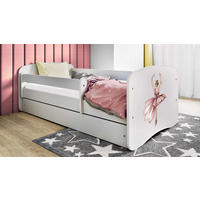 KINDERBETT Ballerina 80x160 cm mit Schublade, Rausfallschutz & Lattenrost, Weiß - Weiß, Holzwerkstoff (80/160cm) - RAUMHIRSCH FURNITURE