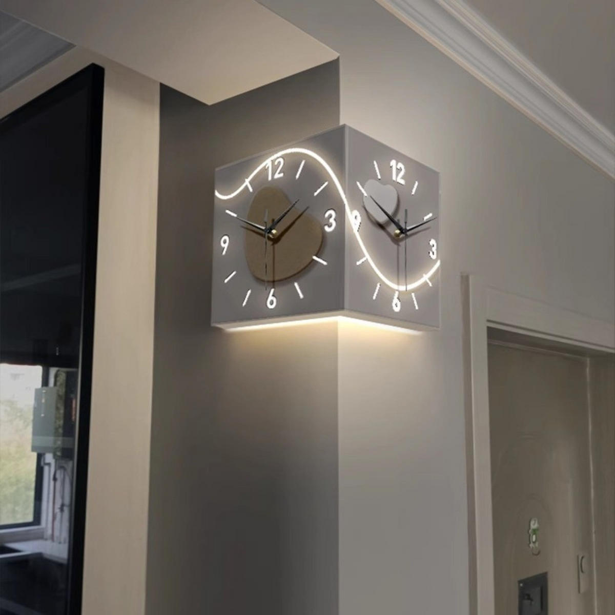 WANDUHR, Acrylmaterial, 30 x 30 x 30 cm, EU-Stecker - Weiß, Kunststoff (30/30/30cm) - Authentics