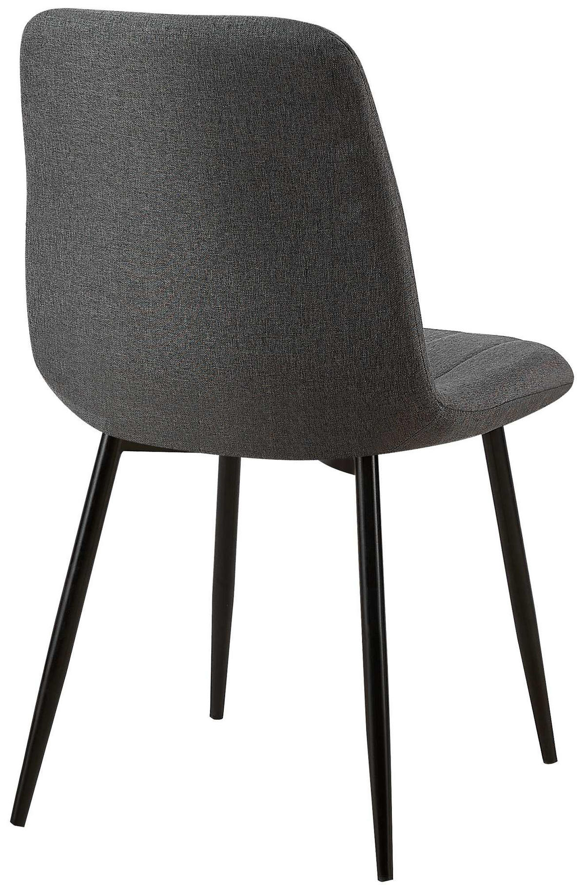 STUHL 4er Set Stoff Dunkelgrau - Dunkelgrau/Schwarz, Textil/Metall (45/88/53cm) - CLP