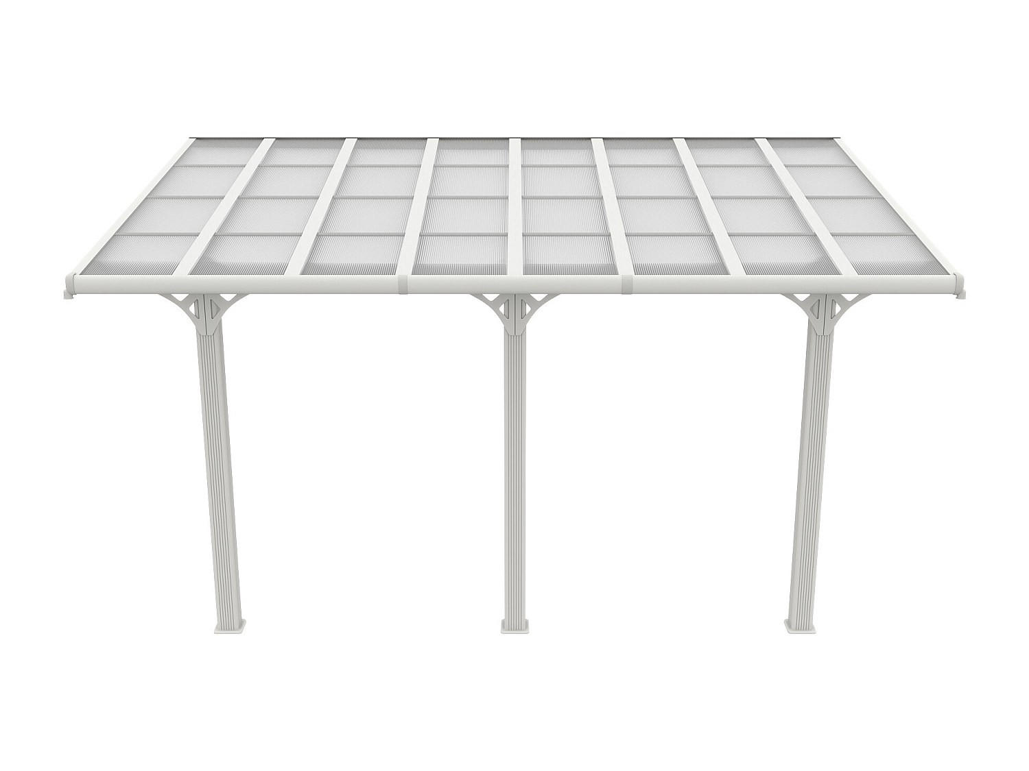 ANLEHNCARPORT - 1 Person - Plastik, Metall - Weiß - - Weiß, Kunststoff/Metall (496/285/310cm) - Vente-Unique