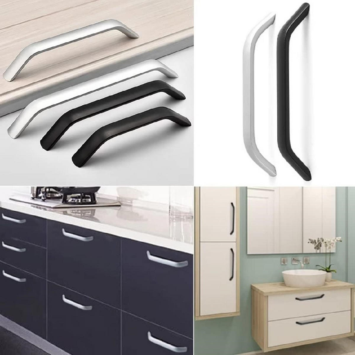 MÖBELGRIFF Schwarz 10er-Set - Schwarz, Metall (27.7/2.77/1.4cm)