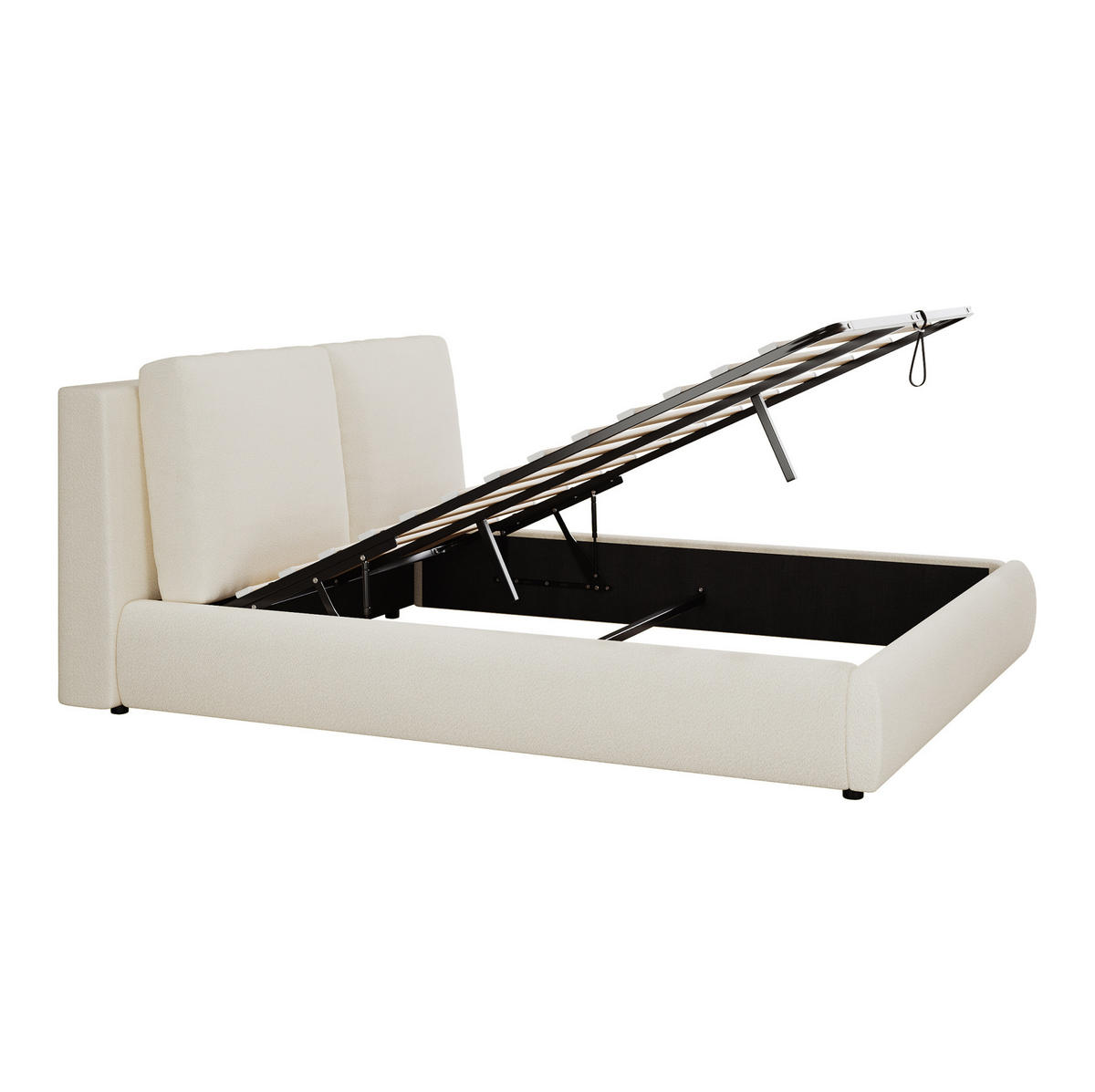 POLSTERBETT 180/200 cm mit Lattenrost, hydraulischem Stauraum und Bouclé-Bezug, Beige - Beige, Textil (180/200cm) - Redom