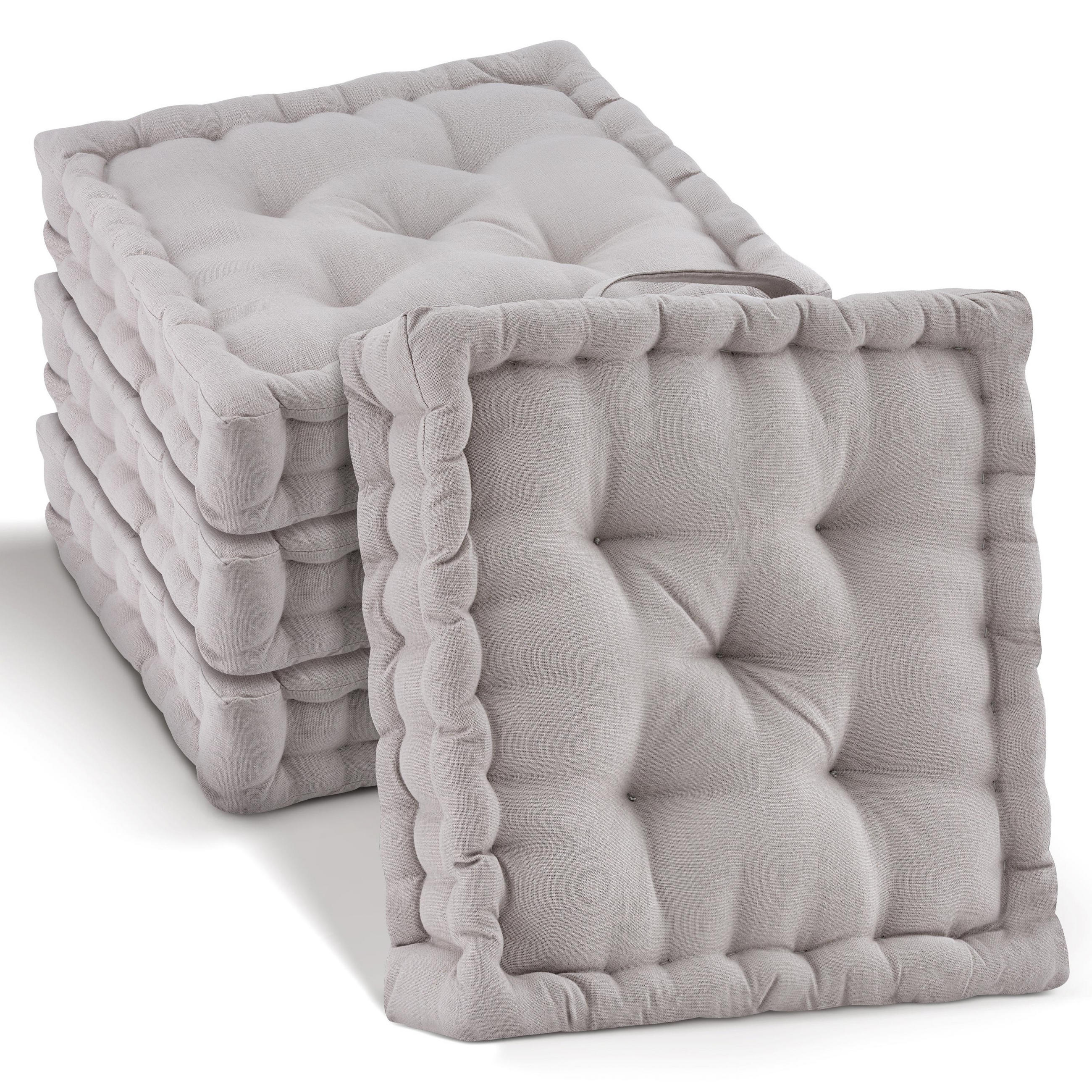 STUHLKISSEN Mila 40/40/8cm Taupe (4tlg) - Taupe, Textil (40/40/8cm) - Beautissu 