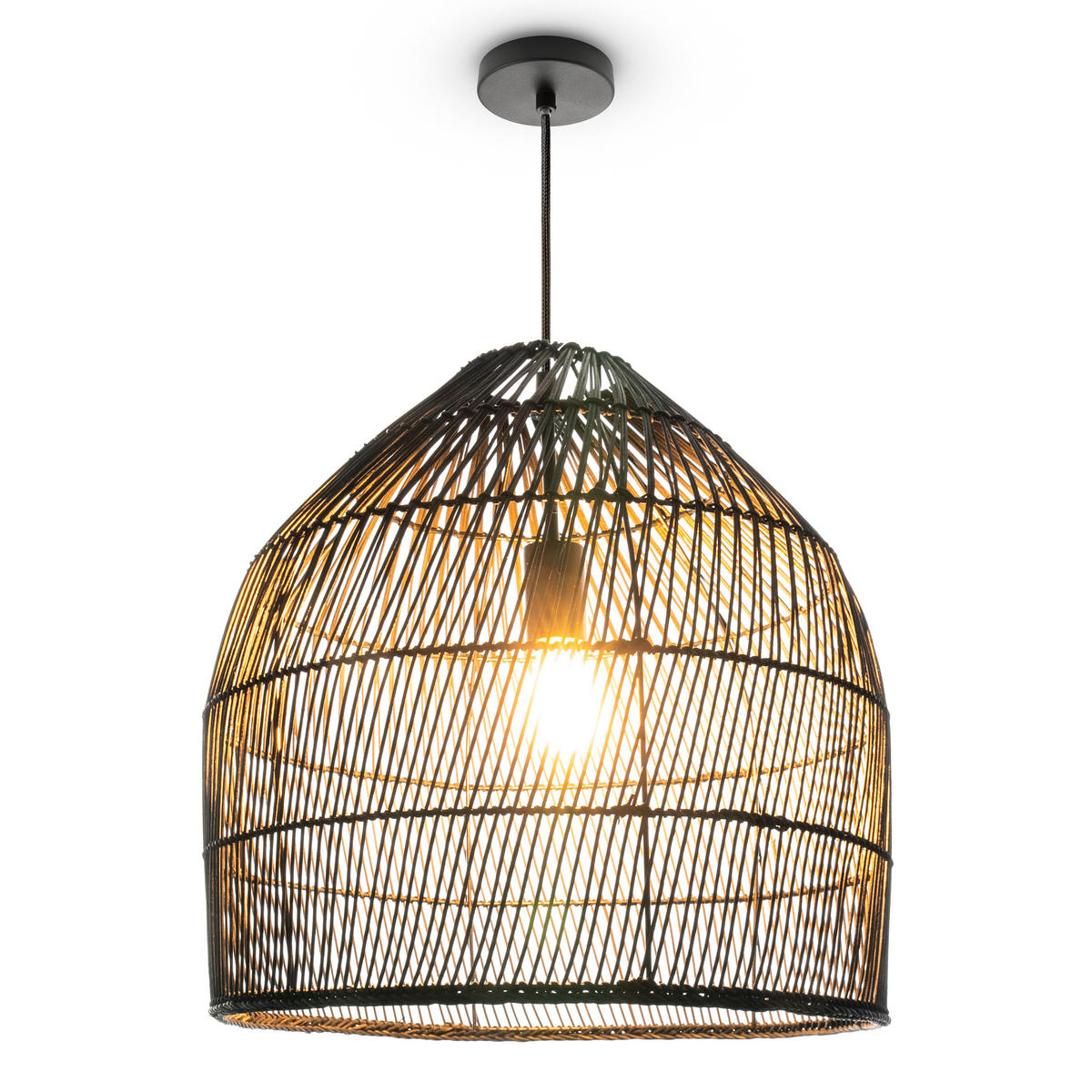 PENDELLEUCHTE Linnu - Schwarz, Metall (44/44/44cm) - Paco Home