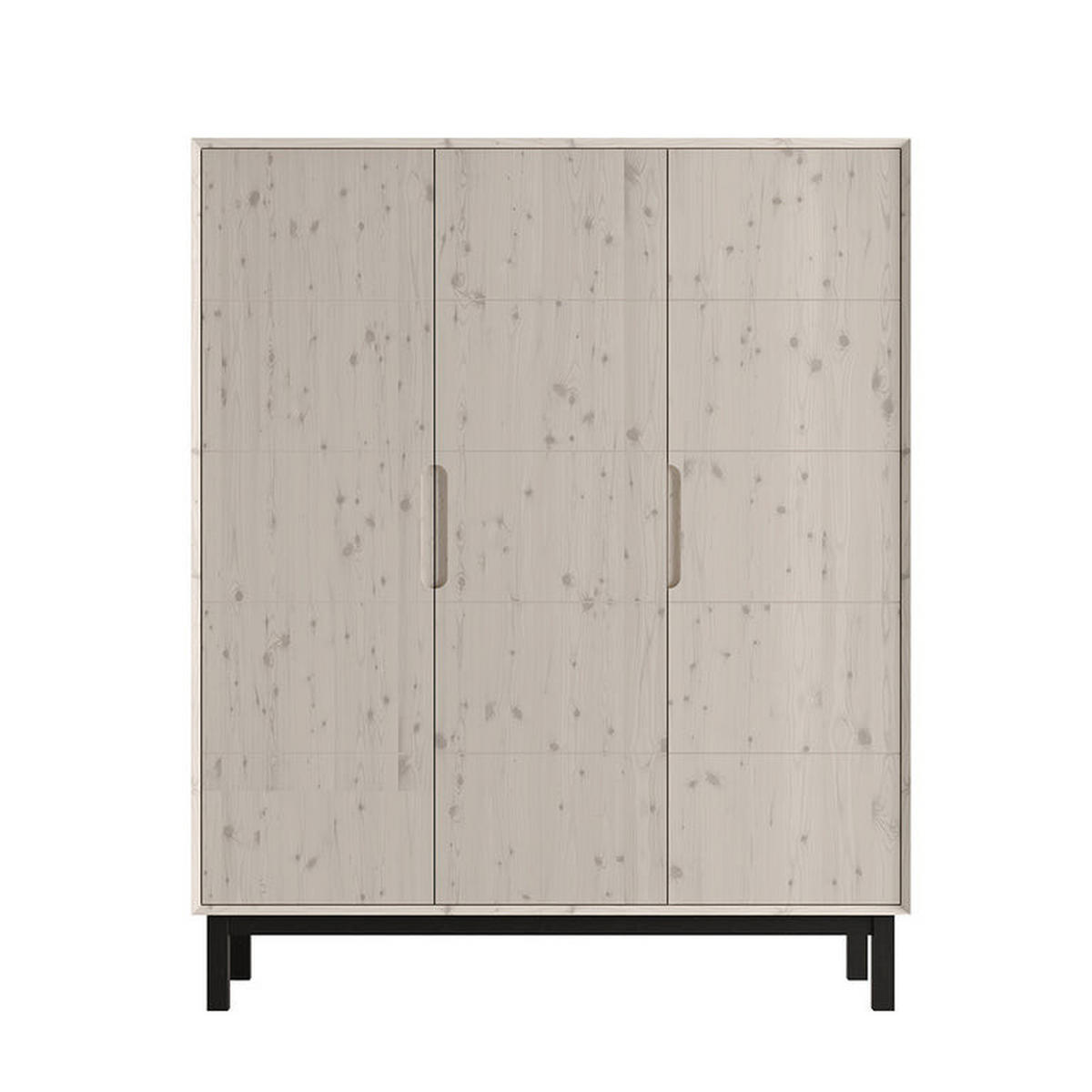 SKRIŇA 3 dvere Country Bielené drevo - biela, drevo (148.2/180/53.2cm) - Petits-meubles