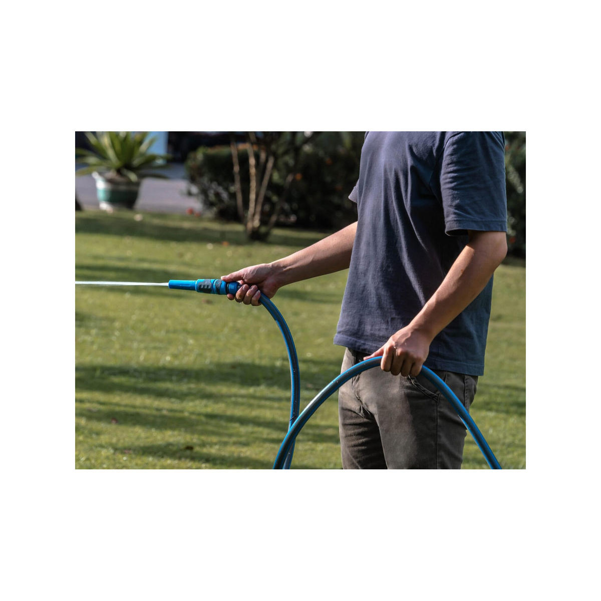 BEWÄSSERUNGS- und Reinigungslanze - Komplettset mit Soft-Touch-Spritzrohranschlüssen - Blau, Kunststoff (5/14/21cm) - SUAN