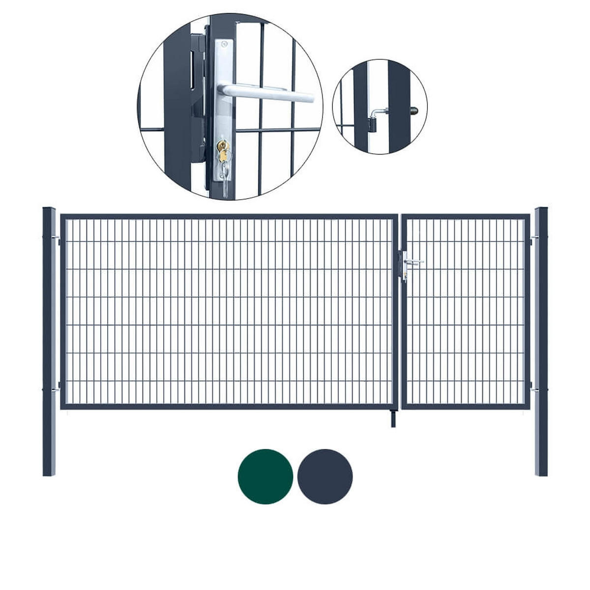 GARTENTOR ADITUS - Grün, 120 x 350 cm - Grün, Metall (350/120cm) - Home Deluxe