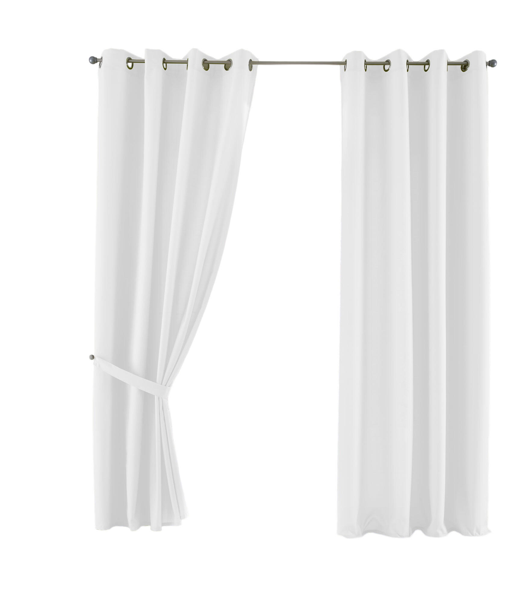 VORHANG 2ER SET PALERMO HxB 245x140 cm Weiß - Weiß, Textil (140/245cm) - Gardinenbox