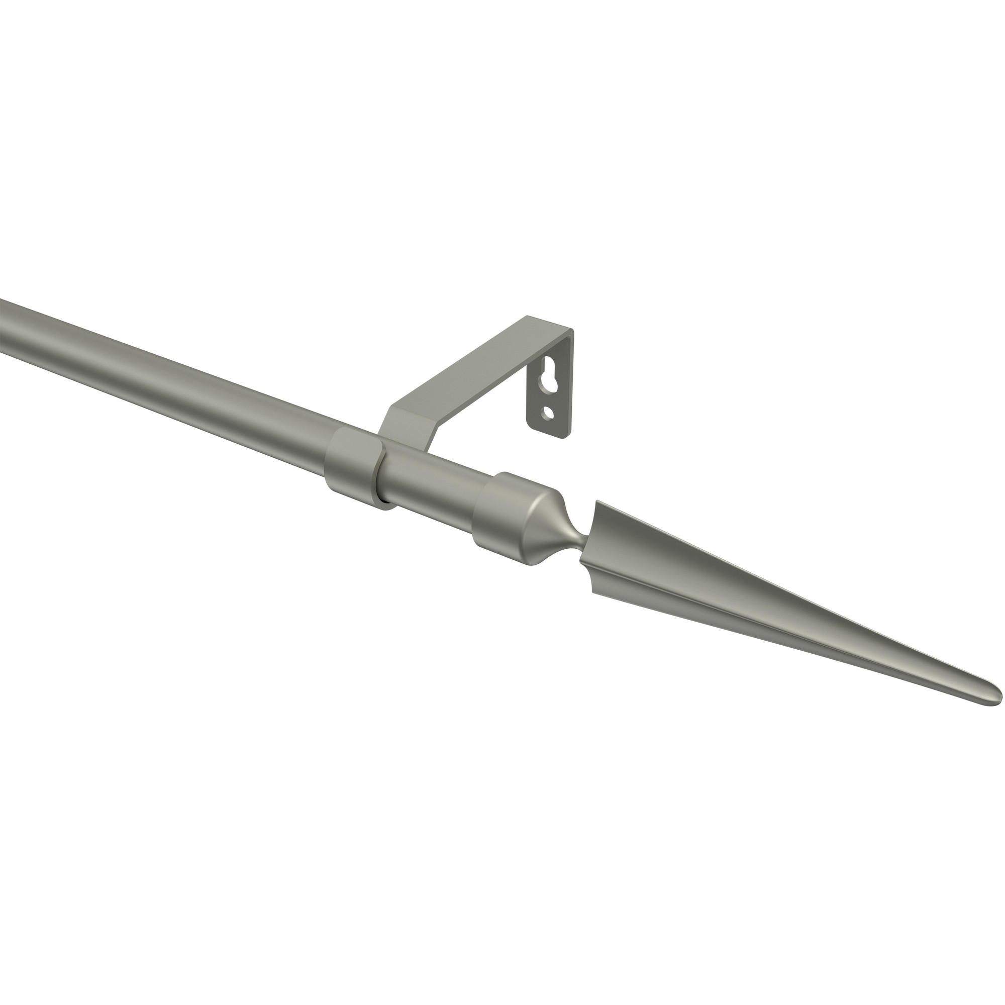 GARDINENSTANGE Olymp Lorenzo 240 cm (geteilt in 2 x 120 cm), 1-läufig (ohne Ringe), 16 mm Ø Chrom matt - Chromfarben/Nickelfarben, Metall (240cm) - INTERDECO