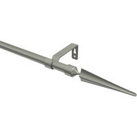 GARDINENSTANGE Olymp Lorenzo 180 cm, 1-läufig (ohne Ringe), 16 mm Ø Chrom matt - Chromfarben/Nickelfarben, Metall (180cm) - INTERDECO